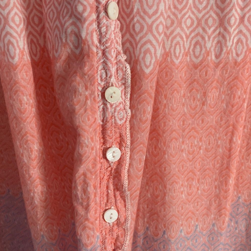 One Season Australia Pink Ombré Cotton Button-Front Dress | Size L - Picture 6 of 14